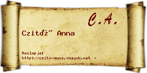 Czitó Anna névjegykártya