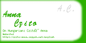 anna czito business card